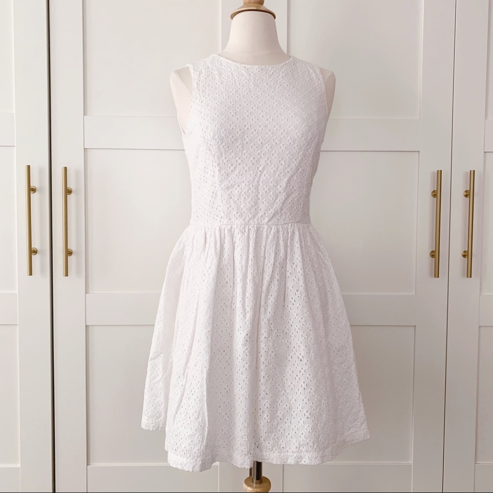 French Connection White Eyelet Lace Dress